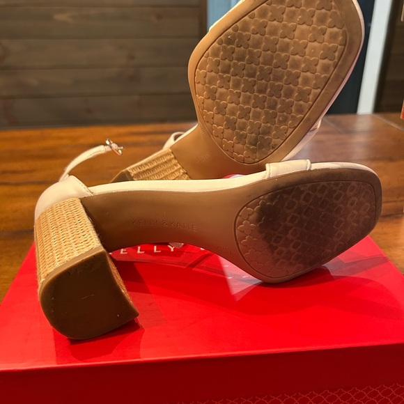 Kelly & Katie Cream Block Heel Sandals - Picture 6 of 7
